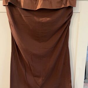 Elegant Chocolate Brown Strapless Top Size S